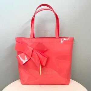 NWT Ted Baker Nikicon Bow Tote Bag in Bright Salmon Pink